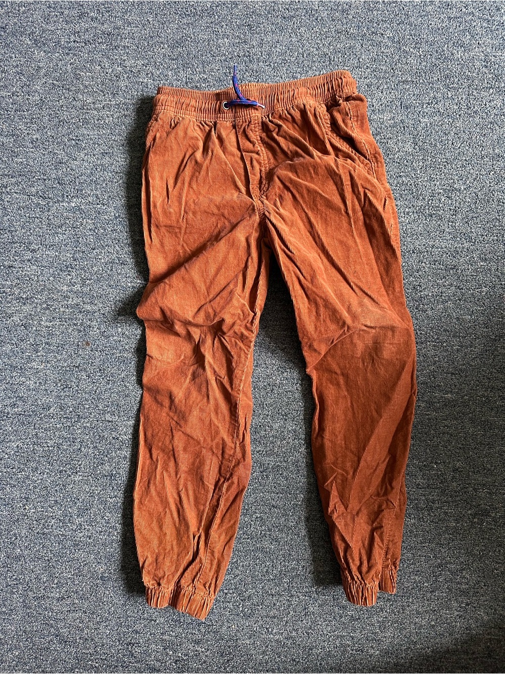 Carter's Burnt Orange Corduroy Joggers with Blue Drawstring